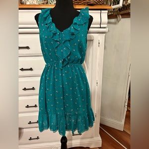 Floral Teal Peplum Dress